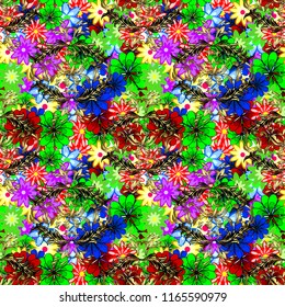Seamless pattern with abstract ornament. Seamless pattern with Mandalas. Vector ornaments, background.