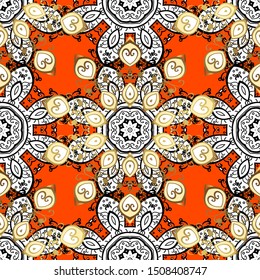 Seamless pattern with abstract ornament. Seamless pattern with Mandalas. Vector ornaments, background.