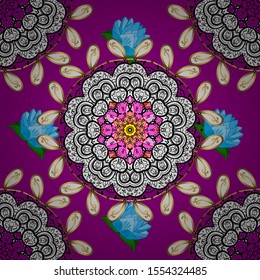 Seamless pattern with abstract ornament. Seamless pattern with Mandalas. Vector ornaments, background.