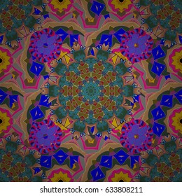 Seamless pattern with abstract ornament. Seamless pattern with Mandalas. Vector ornaments, background.