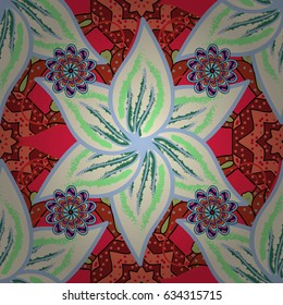 Seamless pattern with abstract ornament. Seamless pattern with Mandalas. Vector ornaments, background.