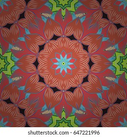 Seamless pattern with abstract ornament. Seamless pattern with Mandalas. Vector ornaments, background.