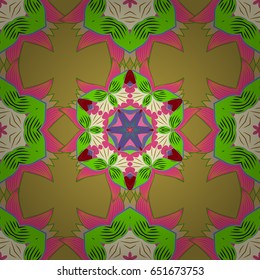Seamless pattern with abstract ornament. Seamless pattern with Mandalas. Vector ornaments, background.