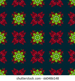 Seamless pattern with abstract ornament. Seamless pattern with Mandalas. Vector ornaments, background.