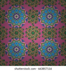 Seamless pattern with abstract ornament. Seamless pattern with Mandalas. Vector ornaments, background.