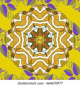 Seamless pattern with abstract ornament. Seamless pattern with Mandalas. Vector ornaments, background.