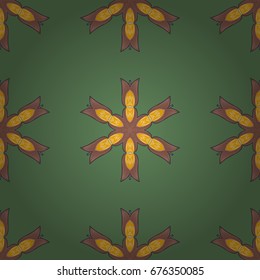Seamless pattern with abstract ornament. Seamless pattern with Mandalas. Vector ornaments, background.