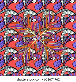 Seamless pattern with abstract ornament. Seamless pattern with Mandalas. Vector ornaments, background.