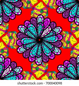Seamless pattern with abstract ornament. Seamless pattern with Mandalas. Vector ornaments, background.