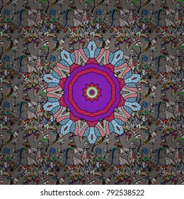 Seamless pattern with abstract ornament. Seamless pattern with Mandalas. Vector ornaments, background.