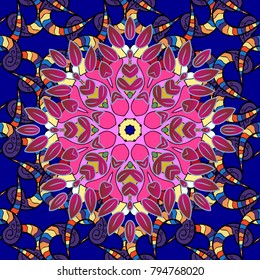 Seamless pattern with abstract ornament. Seamless pattern with Mandalas. Vector ornaments, background.