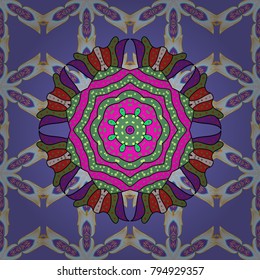 Seamless pattern with abstract ornament. Seamless pattern with Mandalas. Vector ornaments, background.