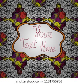 Seamless pattern with abstract ornament. Vector Hand drawn zentangle floral white, black and neutral colors.