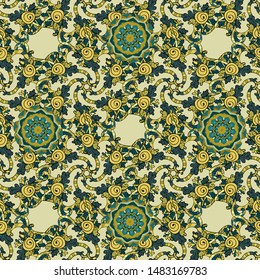 Seamless pattern with abstract ornament. Vector ornaments, background. Seamless pattern with Mandalas.