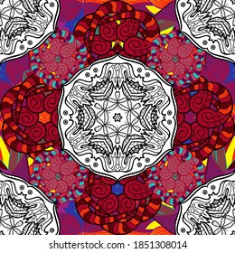 Seamless pattern with abstract ornament. Vector ornaments, background. Seamless pattern with Mandalas.