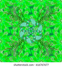 Seamless pattern with abstract ornament. Vector Hand drawn zentangle floral background.