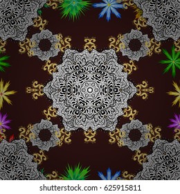 Seamless pattern with abstract ornament. Vector Hand drawn zentangle floral background.