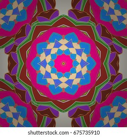 Seamless pattern with abstract ornament. Vector Hand drawn zentangle floral background.