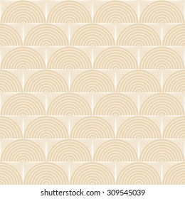Seamless pattern. Abstract ornamental textured background. Original stylish texture with repeating geometrical shapes, semicircles, arcs, circular elements. Vector element of graphic design