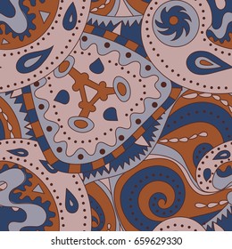 Seamless pattern with abstract ornaments.