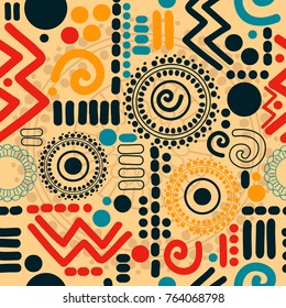 seamless pattern with abstract ornate, can be used as indian american ornament, vector illustration
