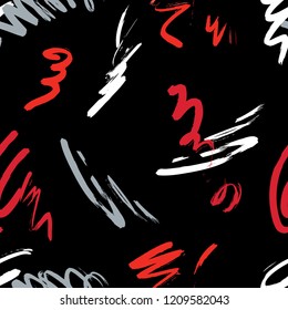 Seamless pattern of abstract paint strokes