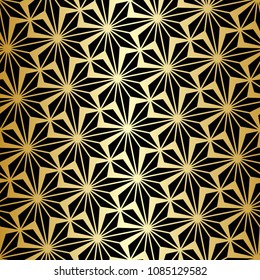 Seamless pattern with abstract palm branches. Monochrome stylish texture of repeating geometric shapes.