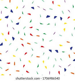Seamless pattern with abstract paper falling confetti. Vector illustration.