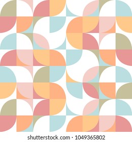 Seamless pattern of abstract pastel style background with yellow, blue, pink, green and orange colors for wallpaper, artwork and background, geometric and circle vector