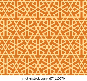 Seamless Pattern Abstract Patchwork With Geometric Ornament In Vintage Asian Style Vector Illustration