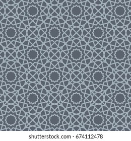 Seamless Pattern Abstract Patchwork With Geometric Ornament In Vintage Asian Style Vector Illustration