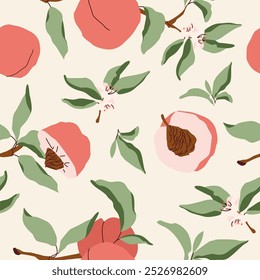 Seamless pattern abstract peach for prints, wallpaper, textiles, packaging.