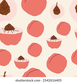 Seamless pattern abstract peach for prints, wallpaper, textiles, packaging.