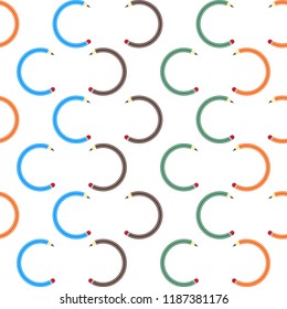 Seamless Pattern Abstract Pen Isolated on White Background