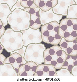 Seamless pattern of abstract pentagonal flowers.