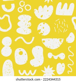 Seamless pattern with abstract pieces. Modern. Vector Hand drawn background for design and card, covers, package, wrapping paper.
