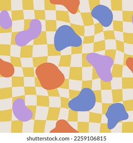 Seamless pattern with abstract pieces. Modern. Vector Hand drawn background for design and card, covers, package, wrapping paper.