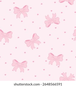 Padrão contínuo com arco rosa abstrato com corações. Vetor plano de fundo plano com padrão rosa e coração padrão sem emenda, Para têxteis, tecido de algodão, capas, papel de parede, impressão, cartões, scrapbooking.