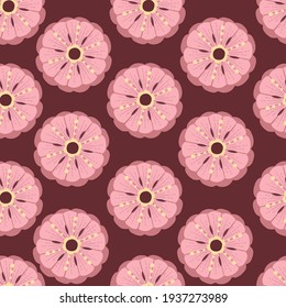 Dibujo vectorial de flores rosadas abstractas sin foco