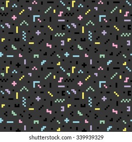 Seamless Pattern With Abstract Pixel Art Doodles 3