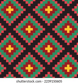 Seamless pattern Abstract pixel vector illustration on background fabric pattern design wallpaper.