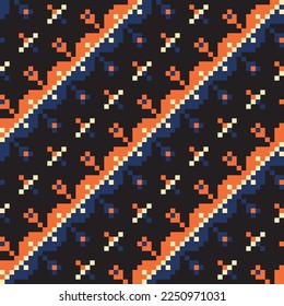 Seamless pattern Abstract pixel vector illustration on background fabric pattern design wallpaper.