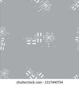 Seamless pattern with abstract placement of solder mask for components (IC CHIP). white for solder paste PCB components on grey background