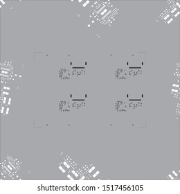 Seamless pattern with abstract placement of solder mask for components (IC CHIP). black and white for solder paste PCB components on grey background