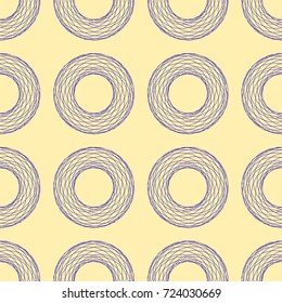 Seamless pattern of abstract polygonal broken blue lines of figures on beige background vector illustration