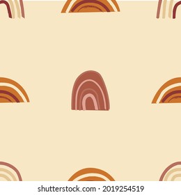 Patrón sin foco de arcos abstractos al estilo escandinavo. Plantilla para tela, textil, papel. Ilustración plana de dibujos animados.