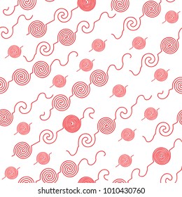 seamless pattern with abstract red shapes on white background