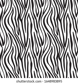 Seamless pattern abstract repeat pattern with different geometric shapes, black, white. Animal skin zebra. Exotic decorative jungle ornament made of wild animal fur prints. Zebra background