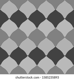 Seamless pattern abstract rhombus, square, traditional geometric damask ornament Gray black squared scandinavian background. Can be used for Gift wrap, fabrics, wallpapers. Vector