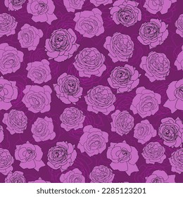 Seamless pattern of abstract roses.
